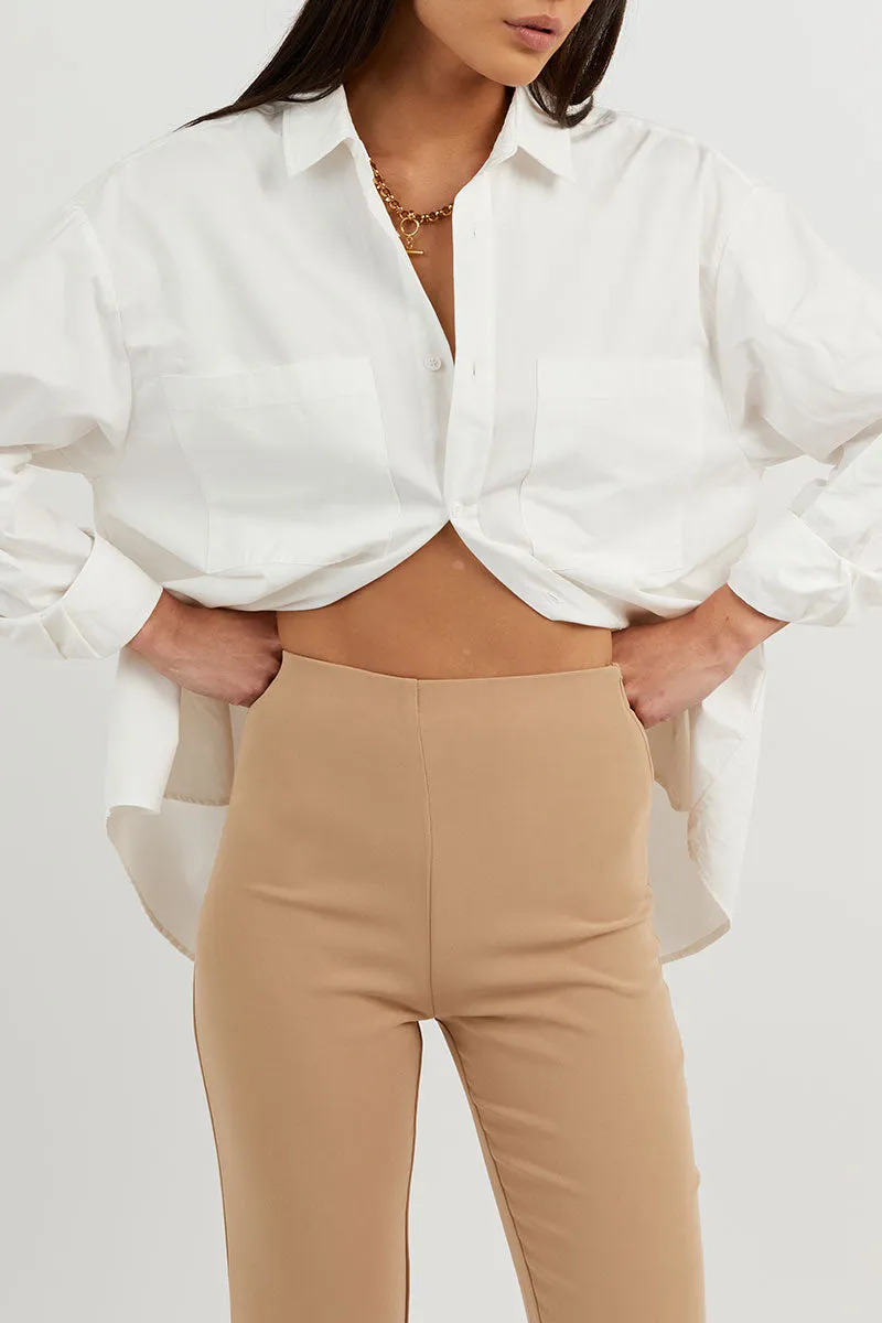 HICKS CAMEL CREPE FLARE PANT