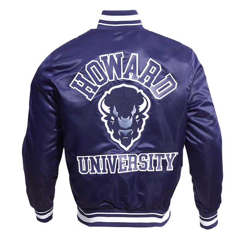 HOWARD UNIVERSITY CLASSIC RIB SATIN JACKET (MIDNIGHT NAVY)