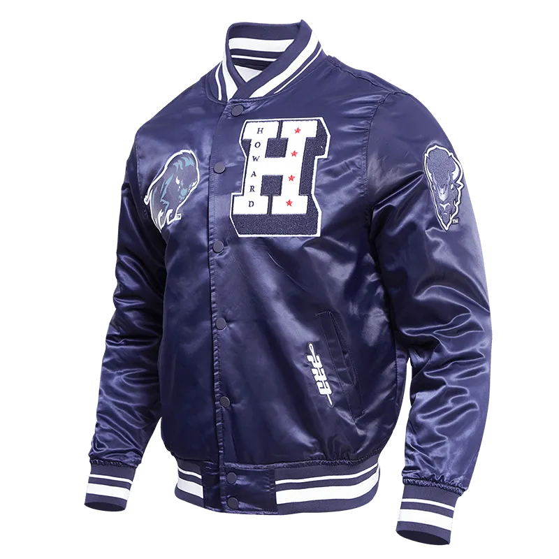 HOWARD UNIVERSITY CLASSIC RIB SATIN JACKET (MIDNIGHT NAVY)