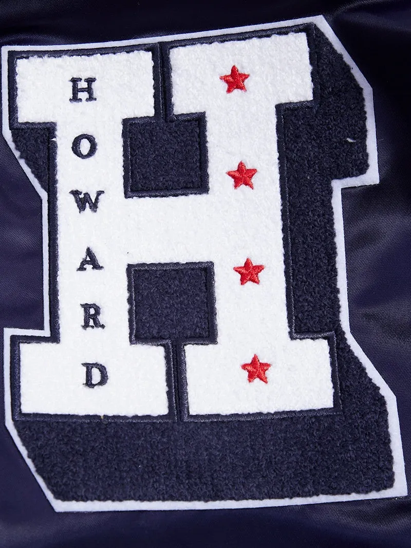 HOWARD UNIVERSITY CLASSIC RIB SATIN JACKET (MIDNIGHT NAVY)