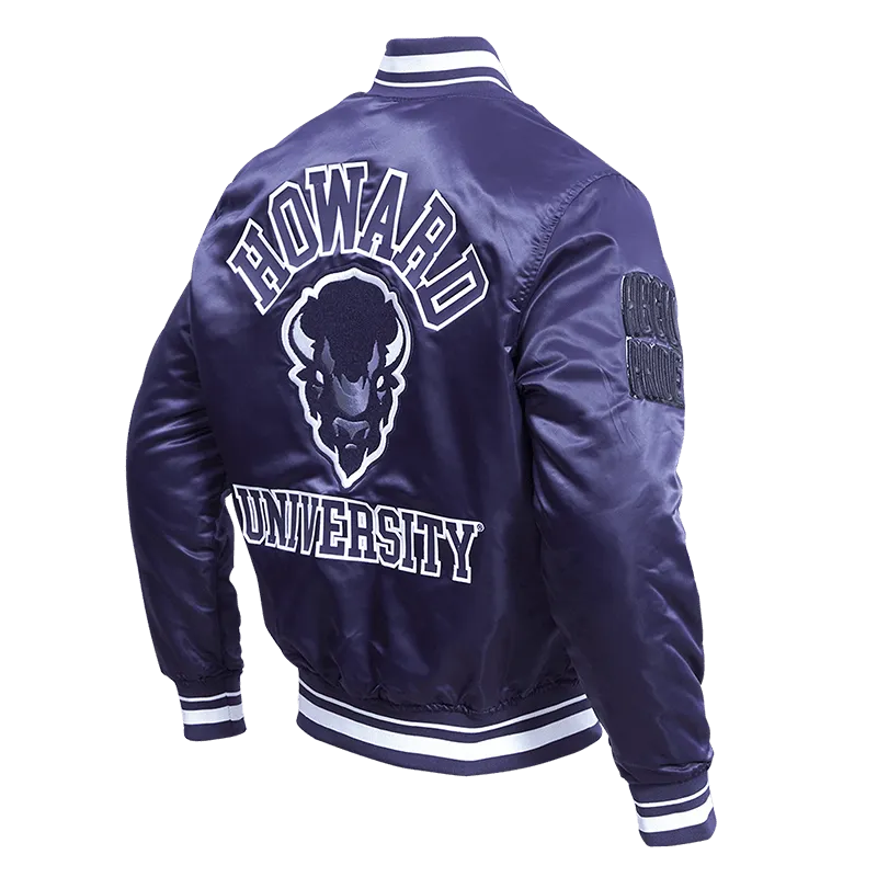 HOWARD UNIVERSITY CLASSIC RIB SATIN JACKET (MIDNIGHT NAVY)