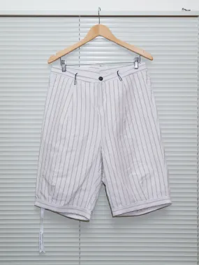 Individual Sentiments SS2014 cream striped ramie blend shorts - mens S M