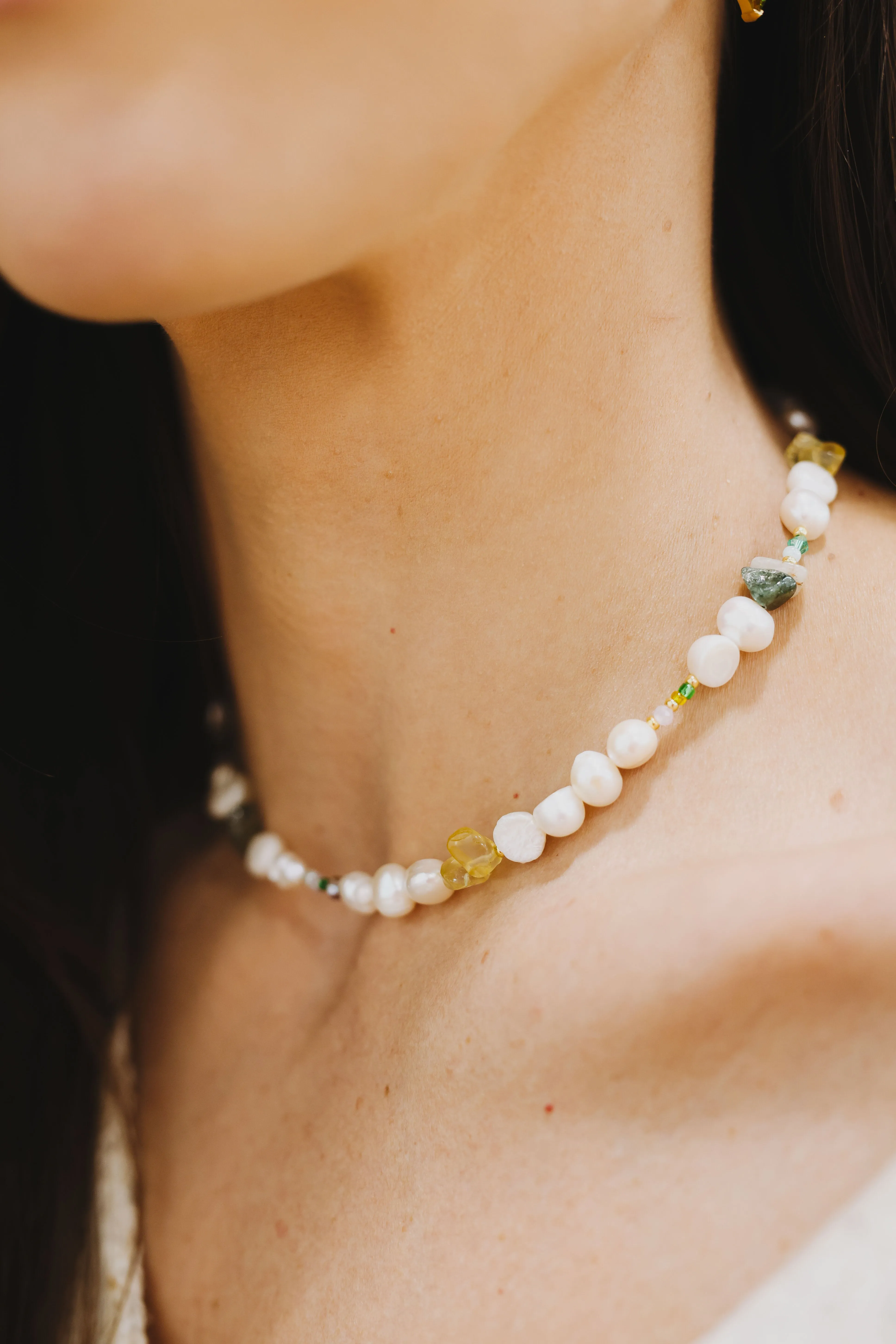 Italian Summer Pearl   Bead Necklace