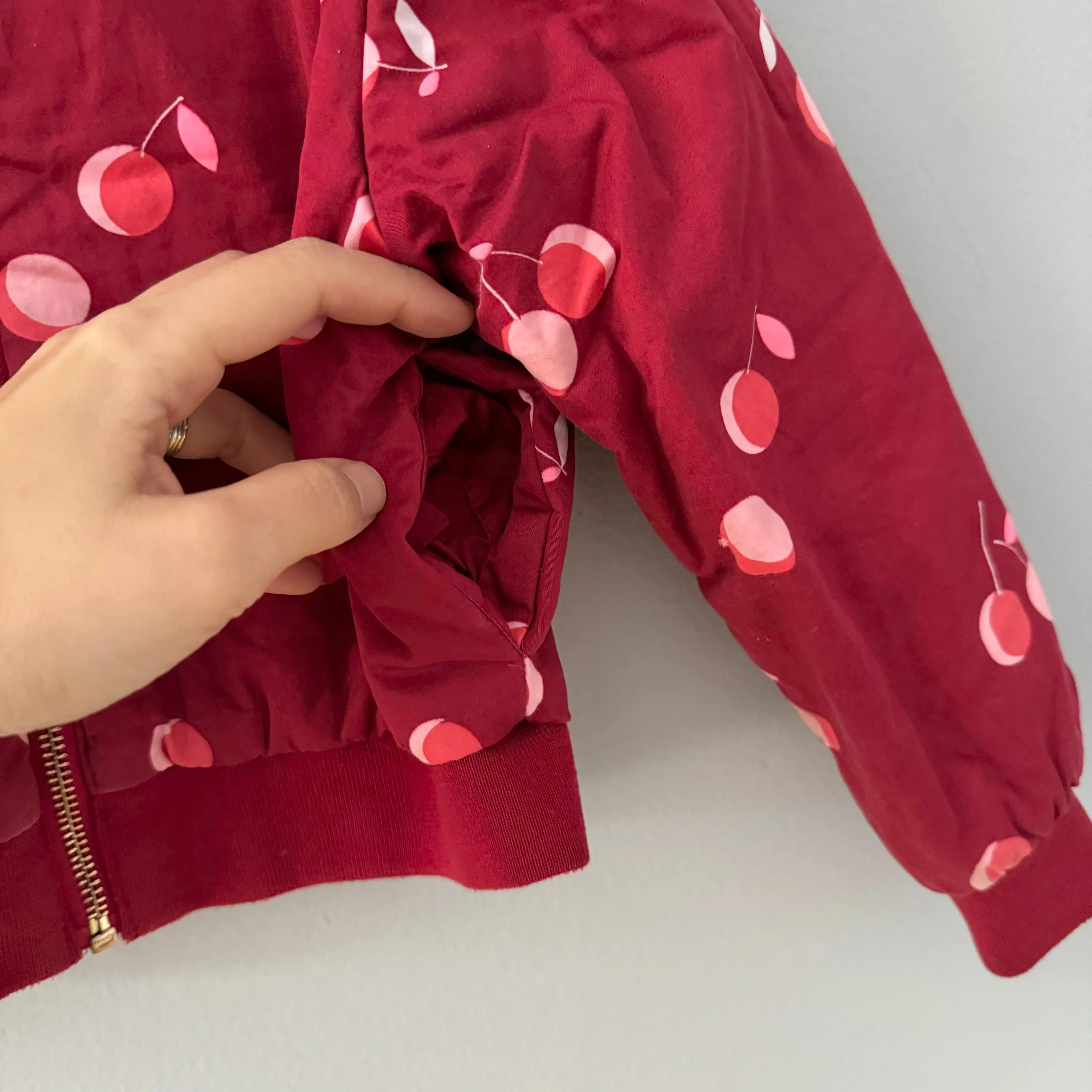 Jacadi / Burgundy padded bomber jacket / 6Y