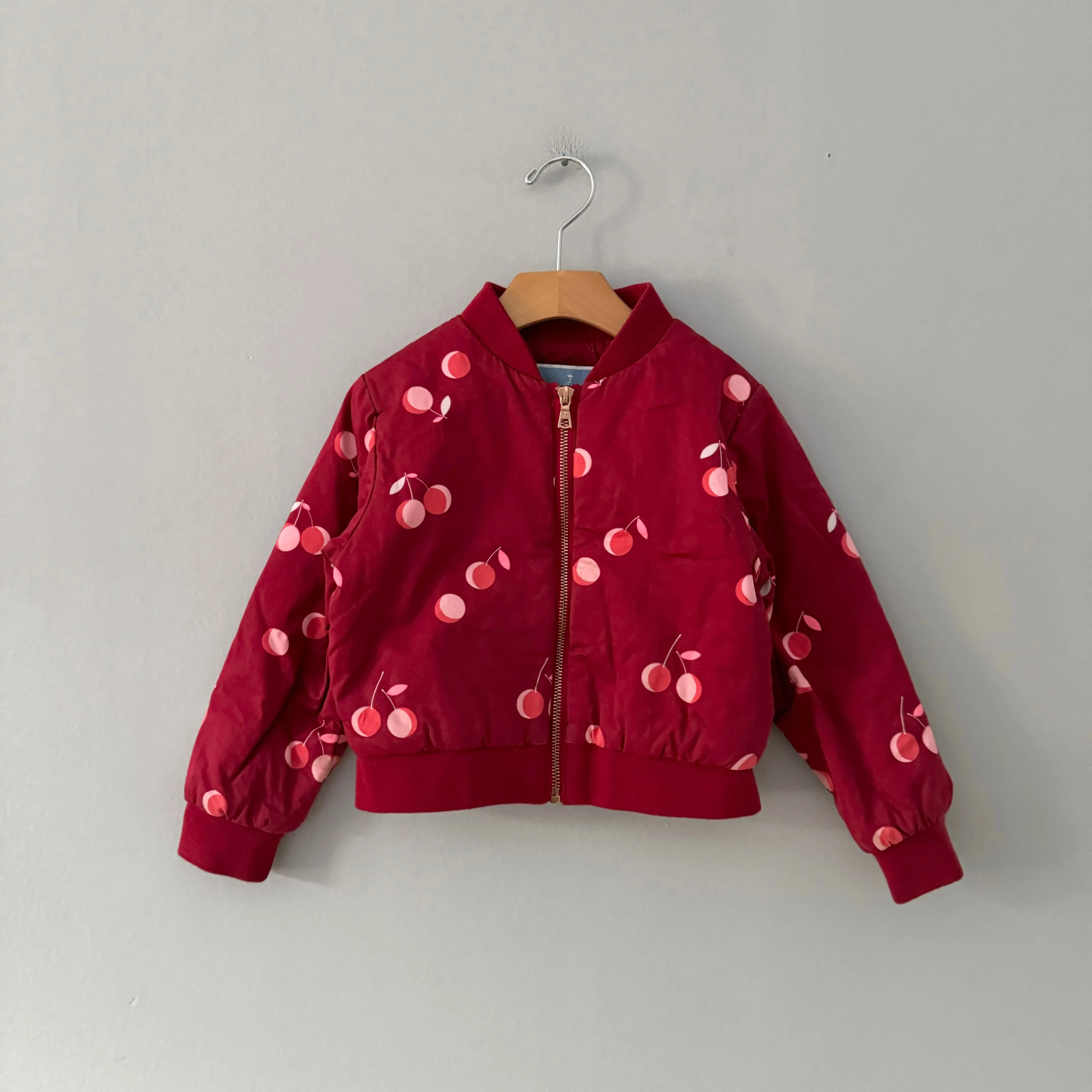 Jacadi / Burgundy padded bomber jacket / 6Y