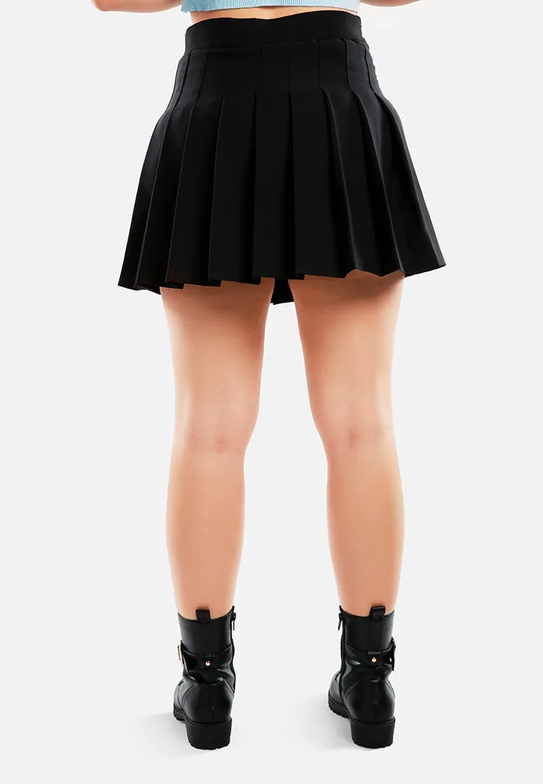 Knife Pleated Mini Skirt