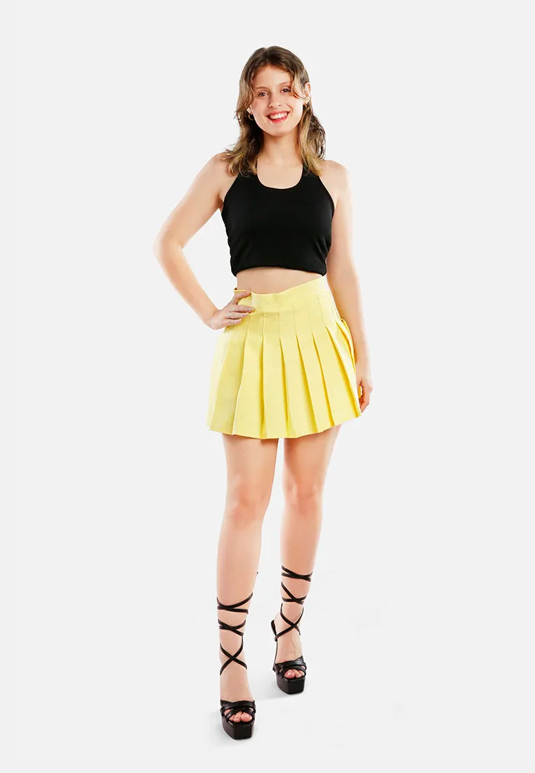 Knife Pleated Mini Skirt