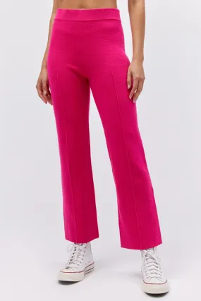 Knit Pintuck Pant in Pink Rose