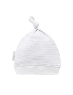 Knot Hat - Pale Grey Melange Stripe