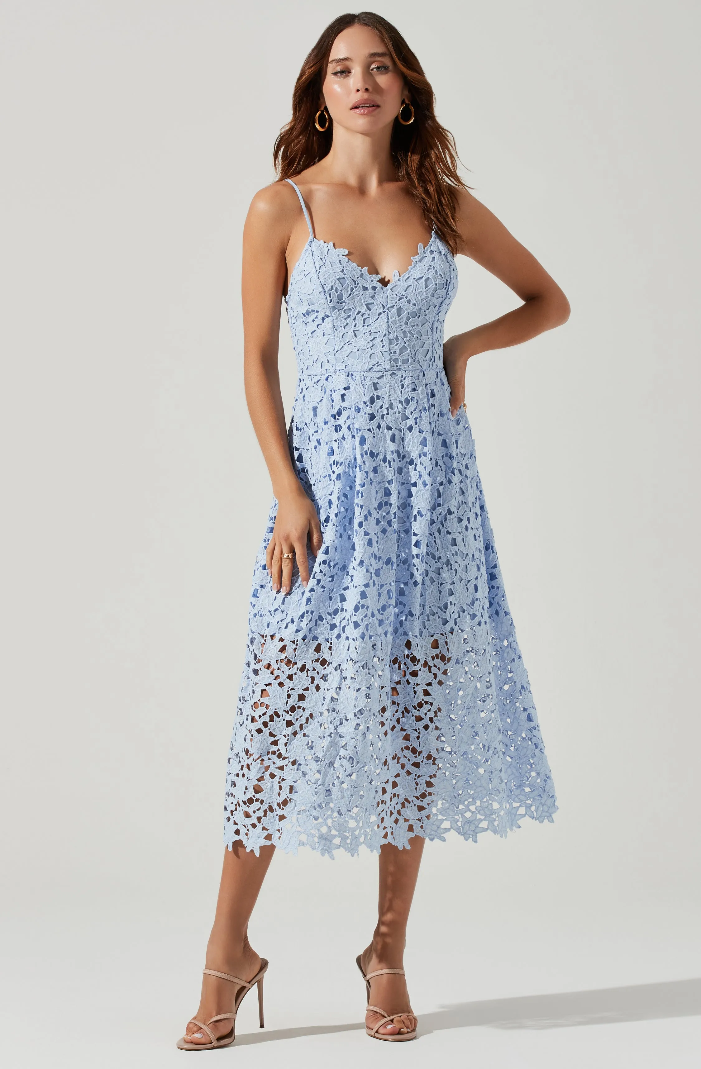 Lace A Line Midi Dress