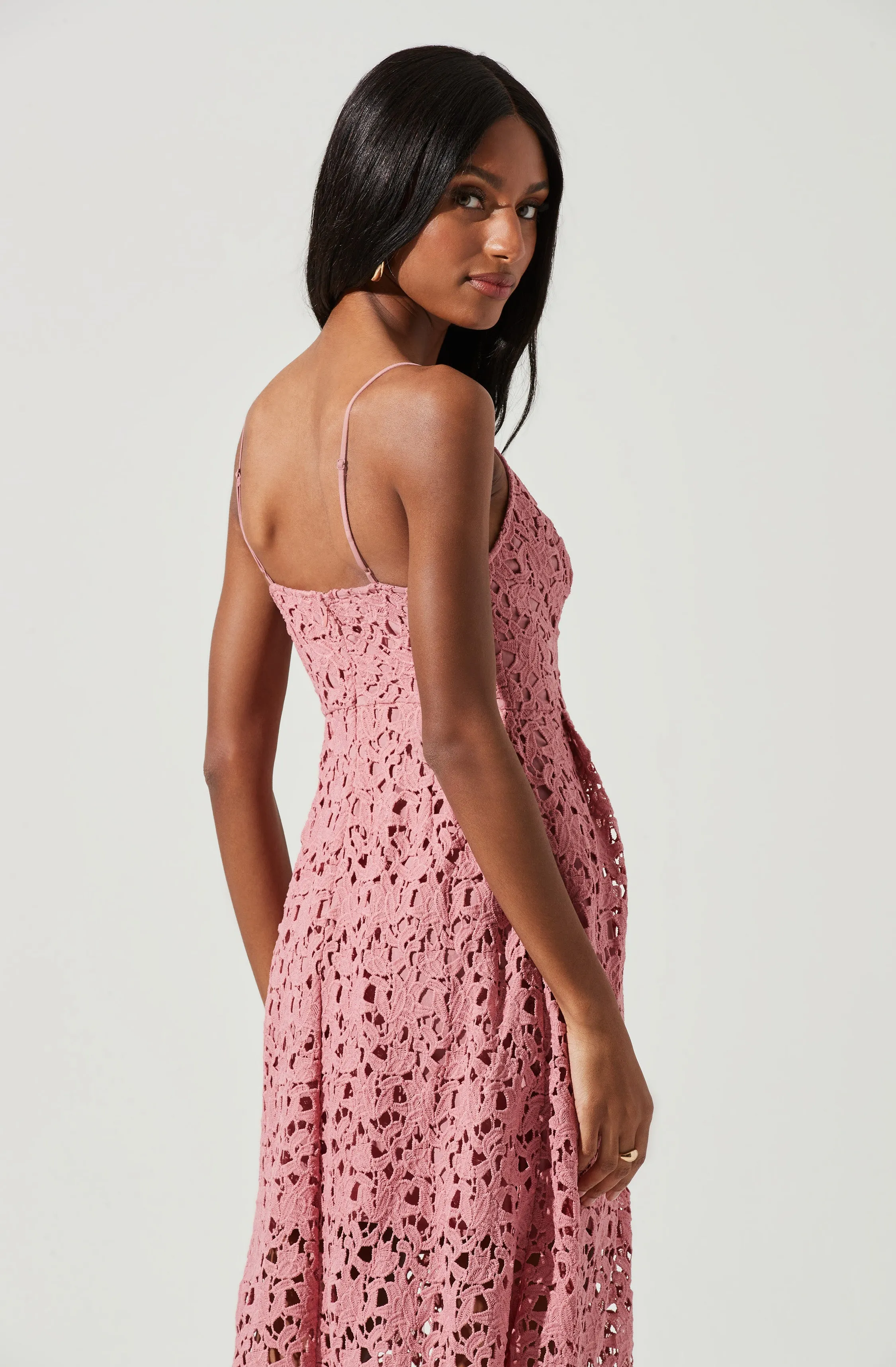 Lace A Line Midi Dress