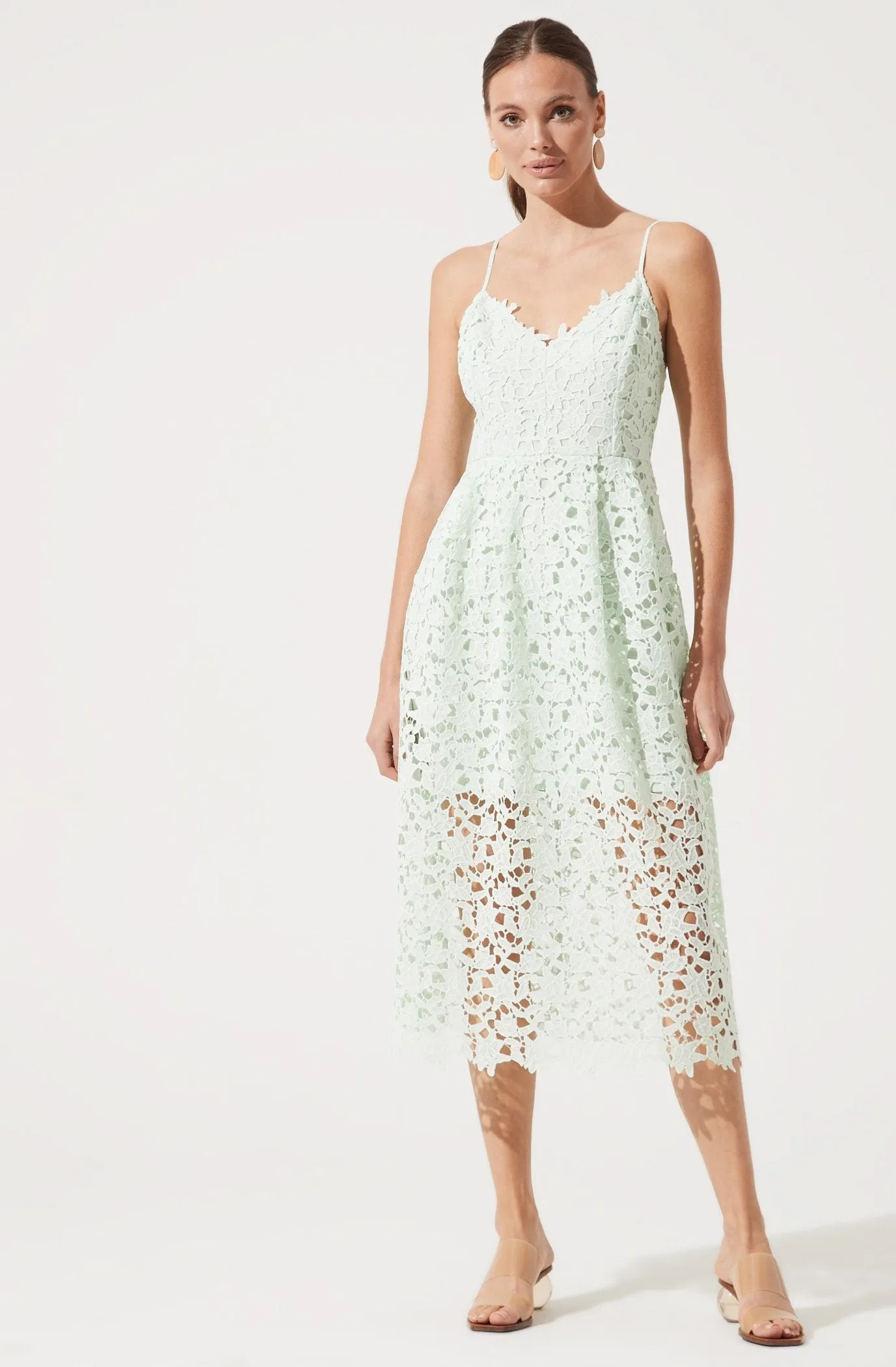 Lace A Line Midi Dress