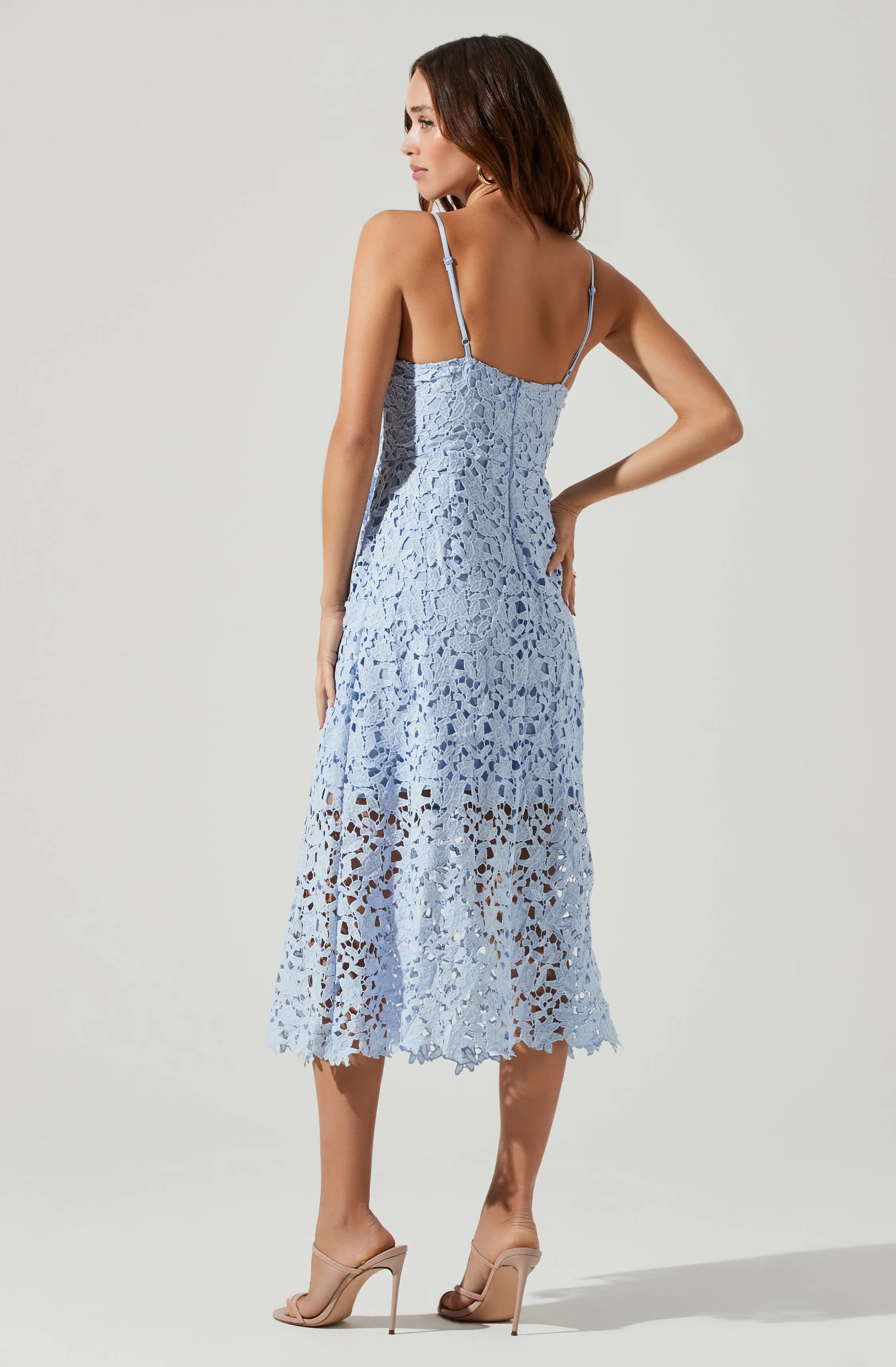 Lace A Line Midi Dress