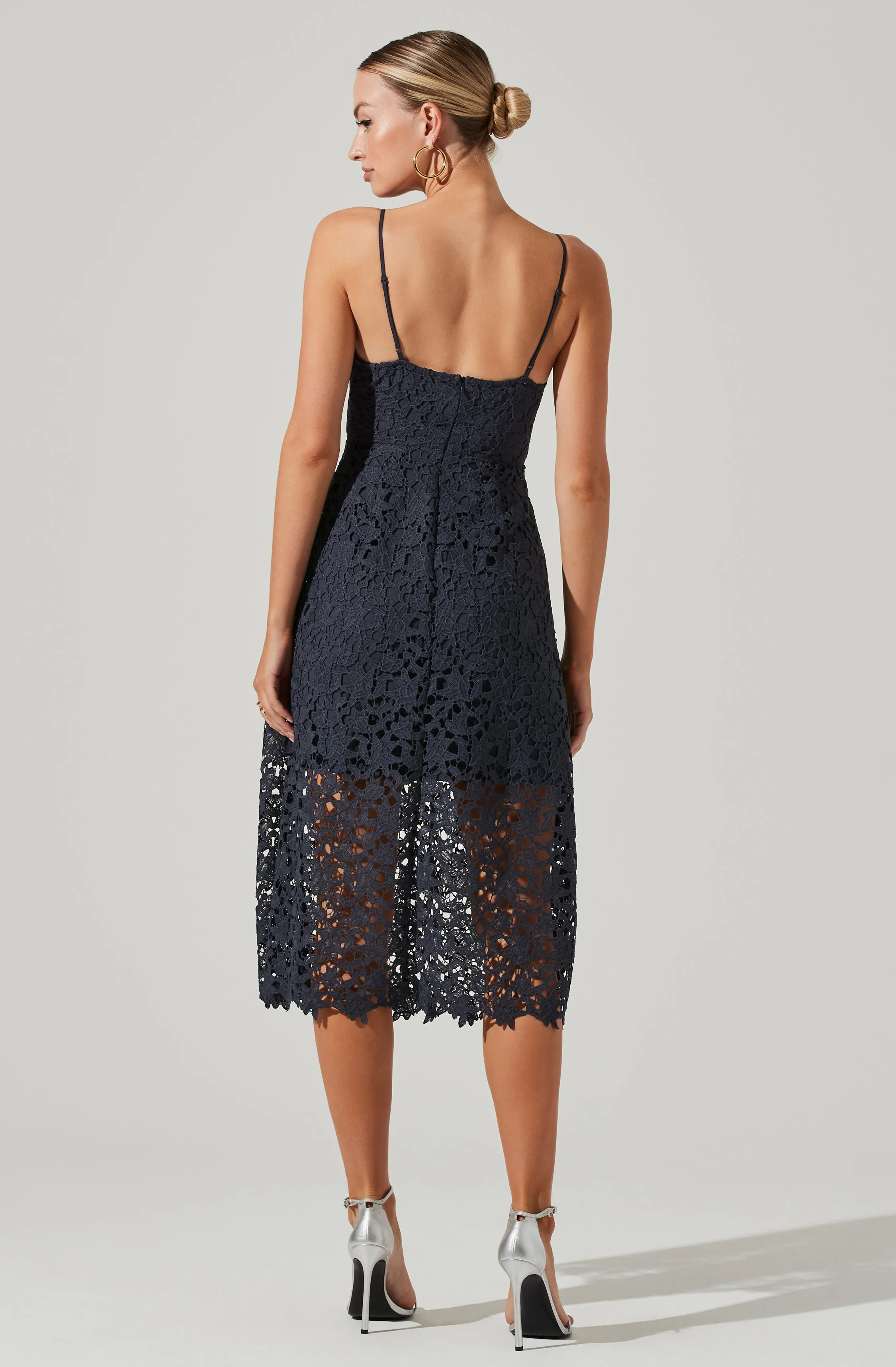 Lace A Line Midi Dress