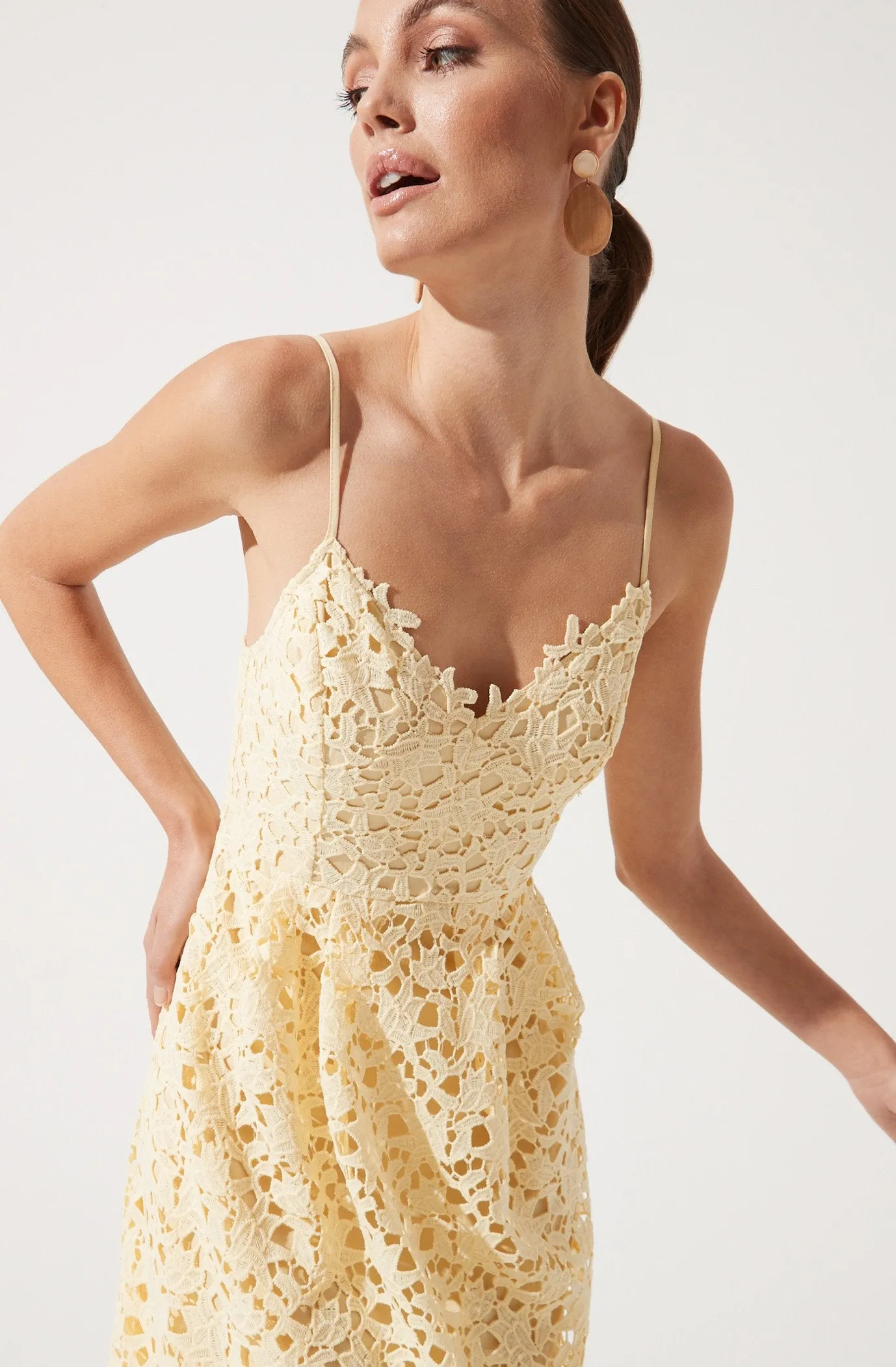 Lace A Line Midi Dress