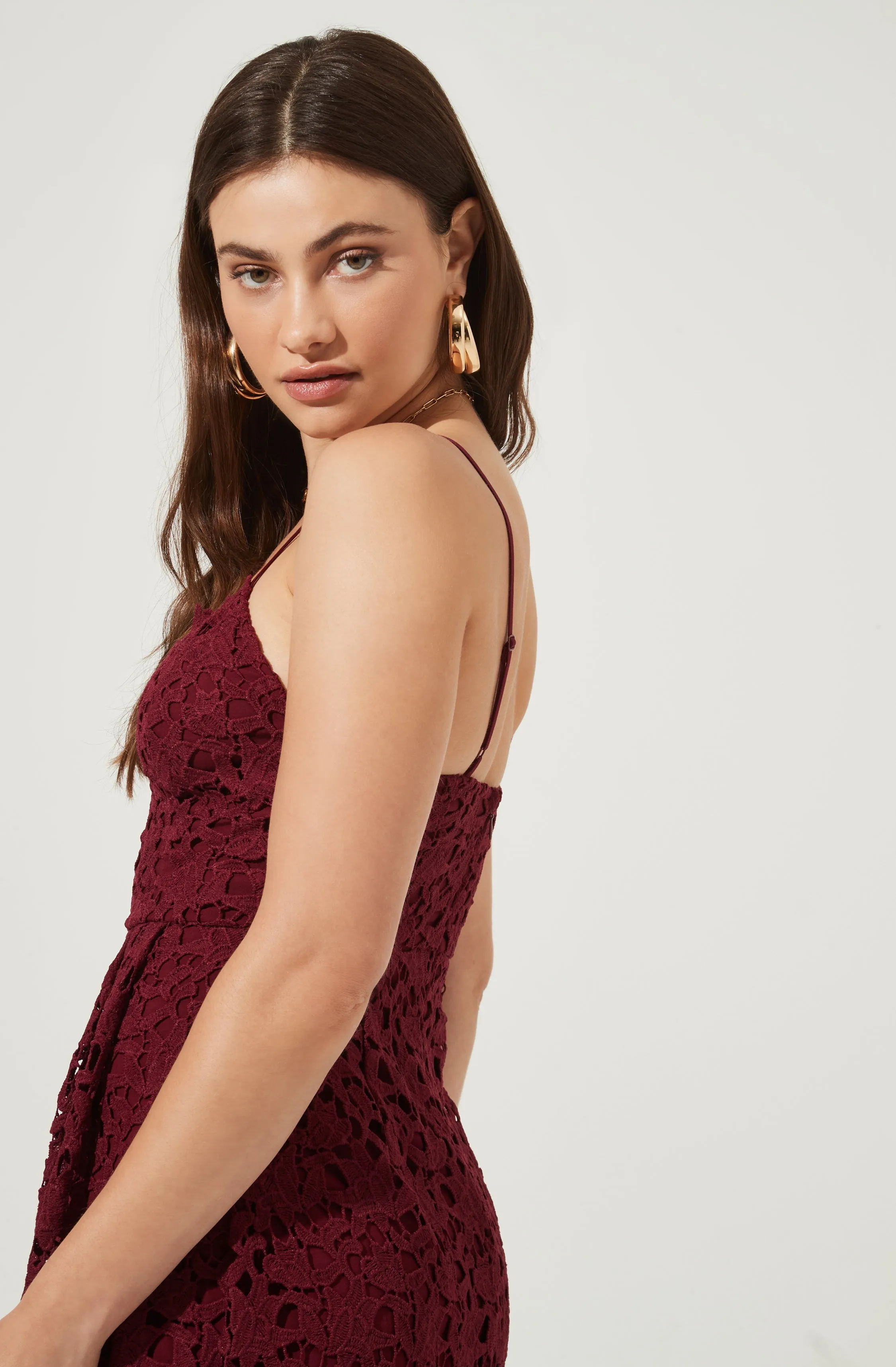 Lace A Line Midi Dress