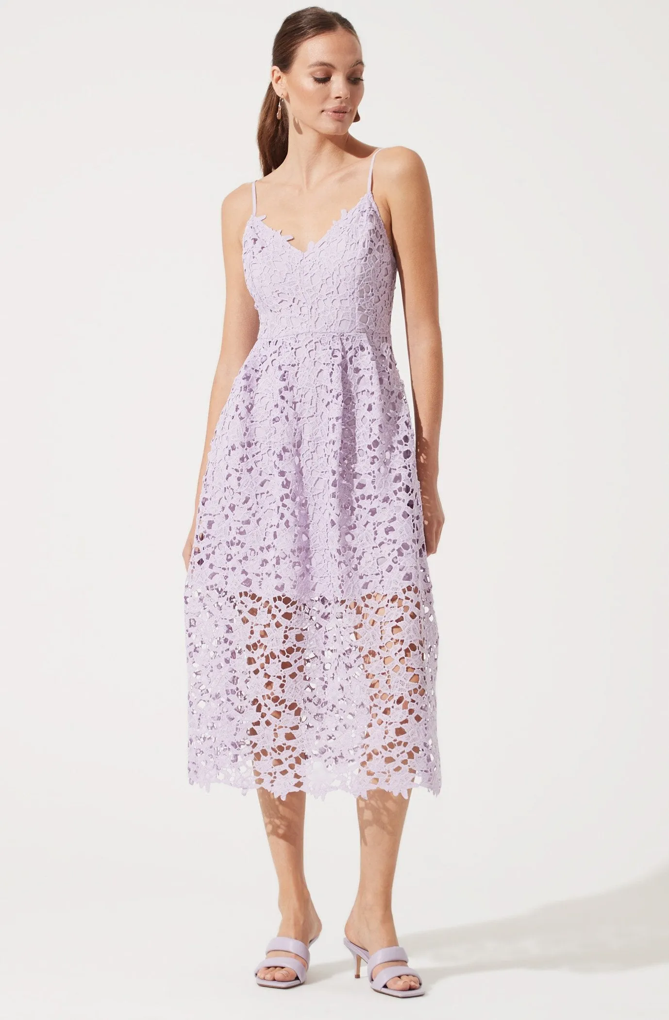 Lace A Line Midi Dress