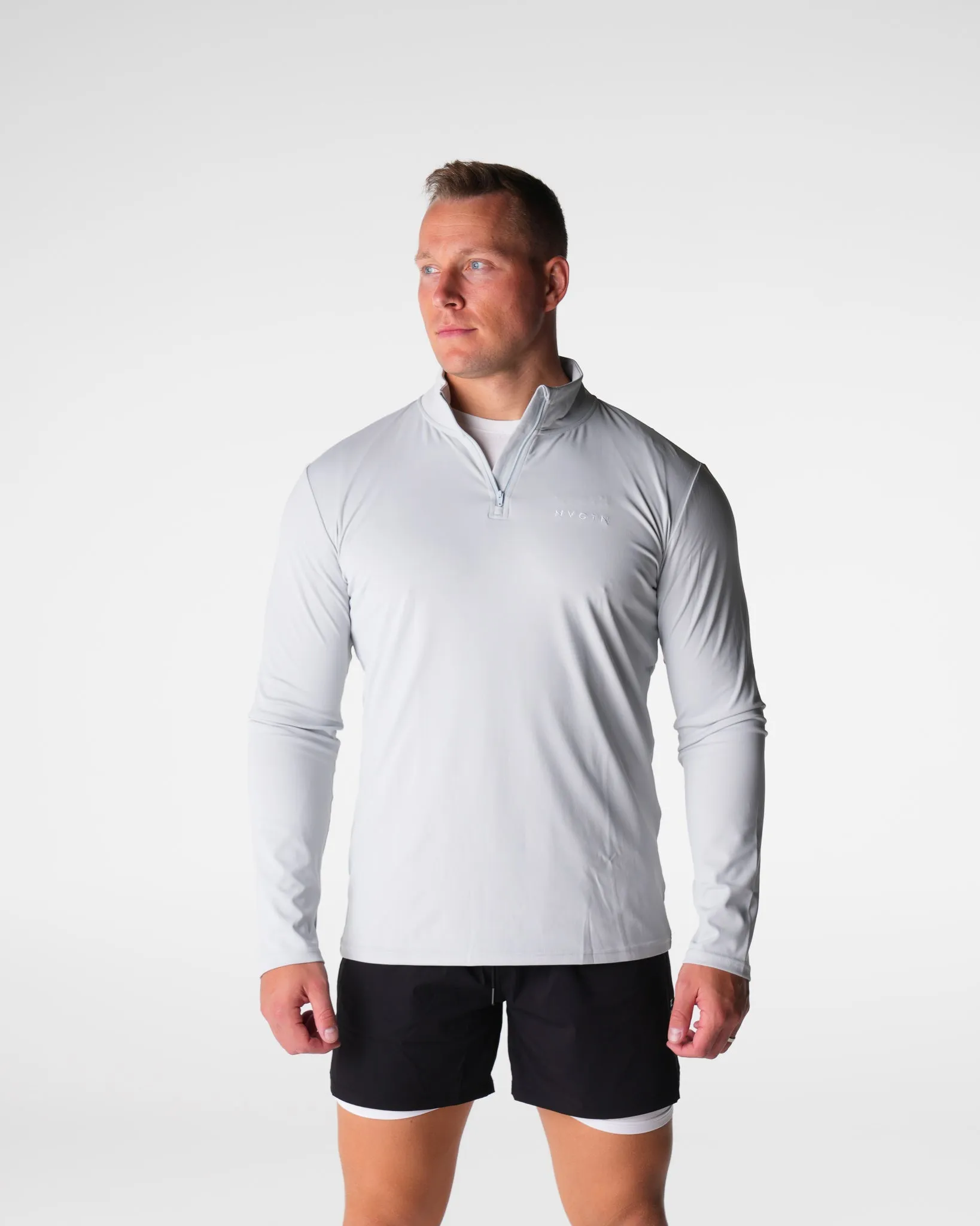 Light Grey Skyline Quarter Zip