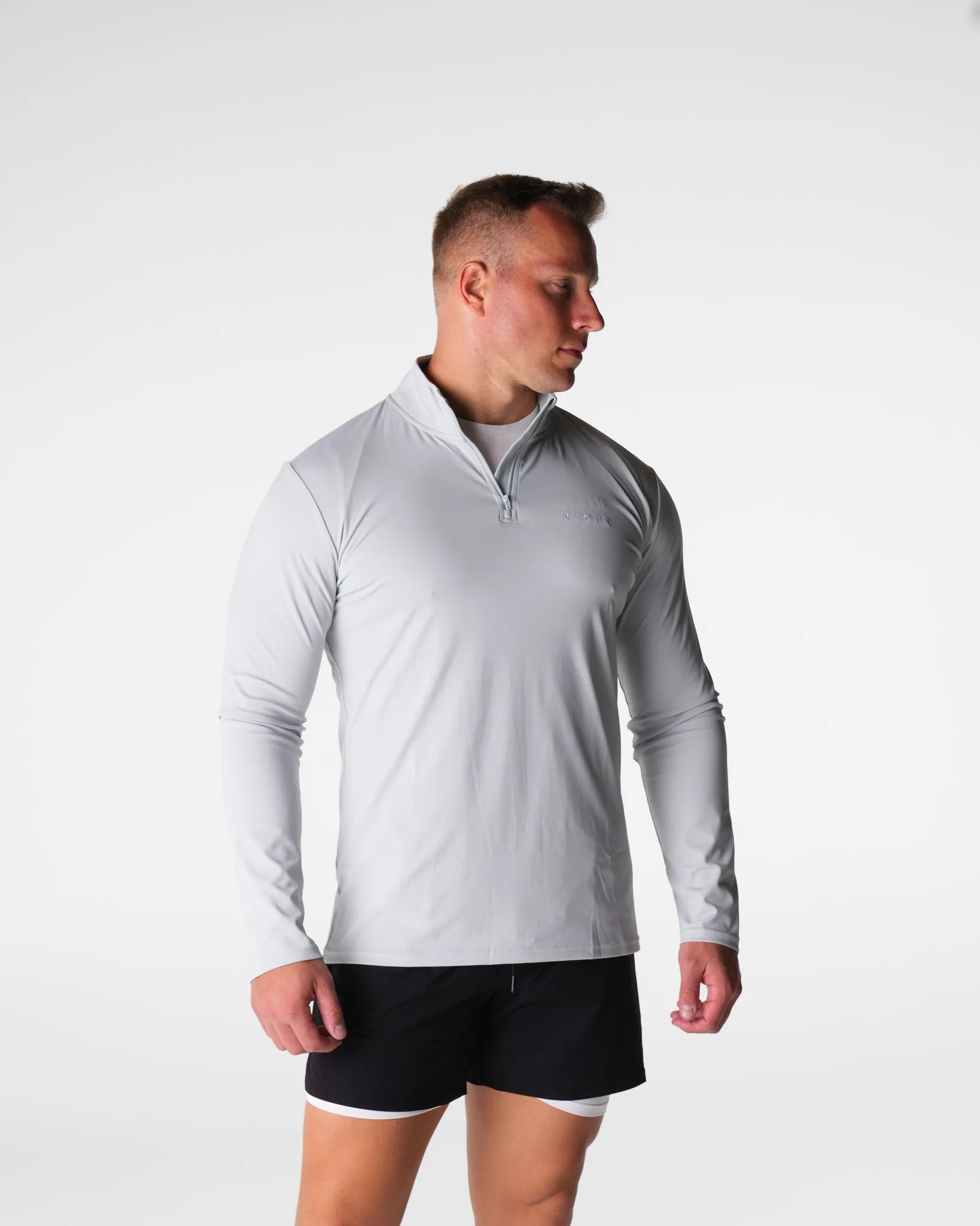 Light Grey Skyline Quarter Zip