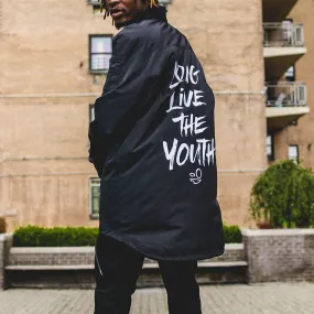 Long Live the Youth Black Long Bomber Jacket