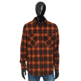 Loose Lumberjack Shirt In Orange/Noir Checked Wool