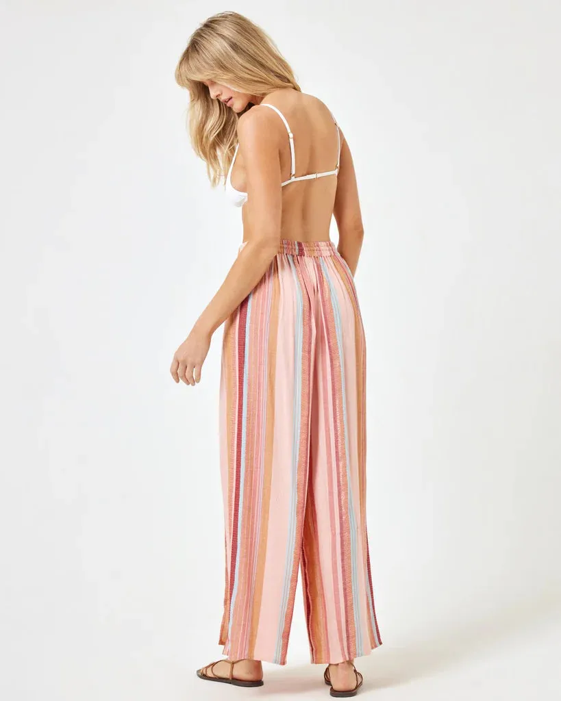 L*Space Women's Striped Cali Cover Up Pants - Santa Monica Stripe Pink