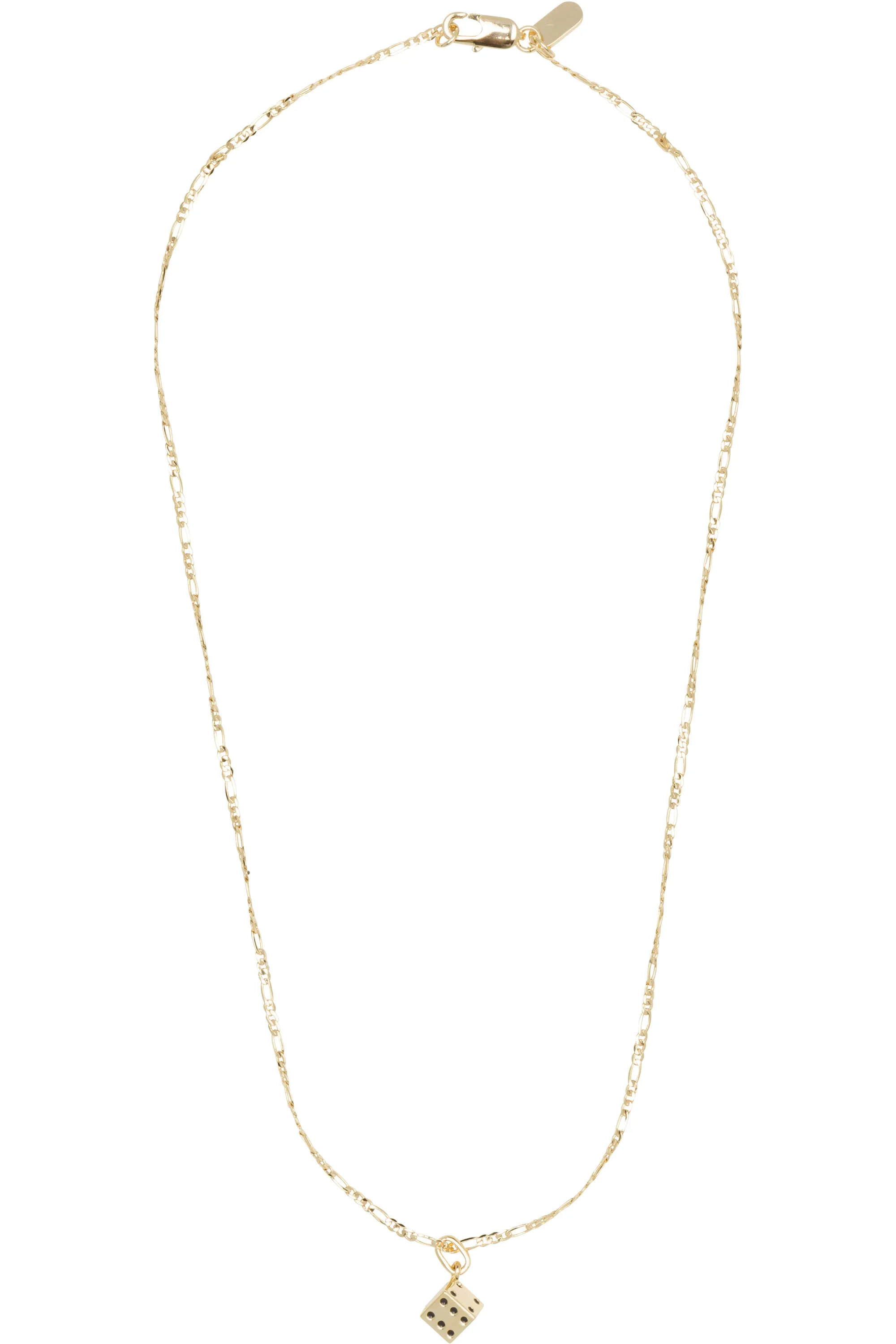 Lucky Die Necklace 14K Gold Fill Figaro Chain