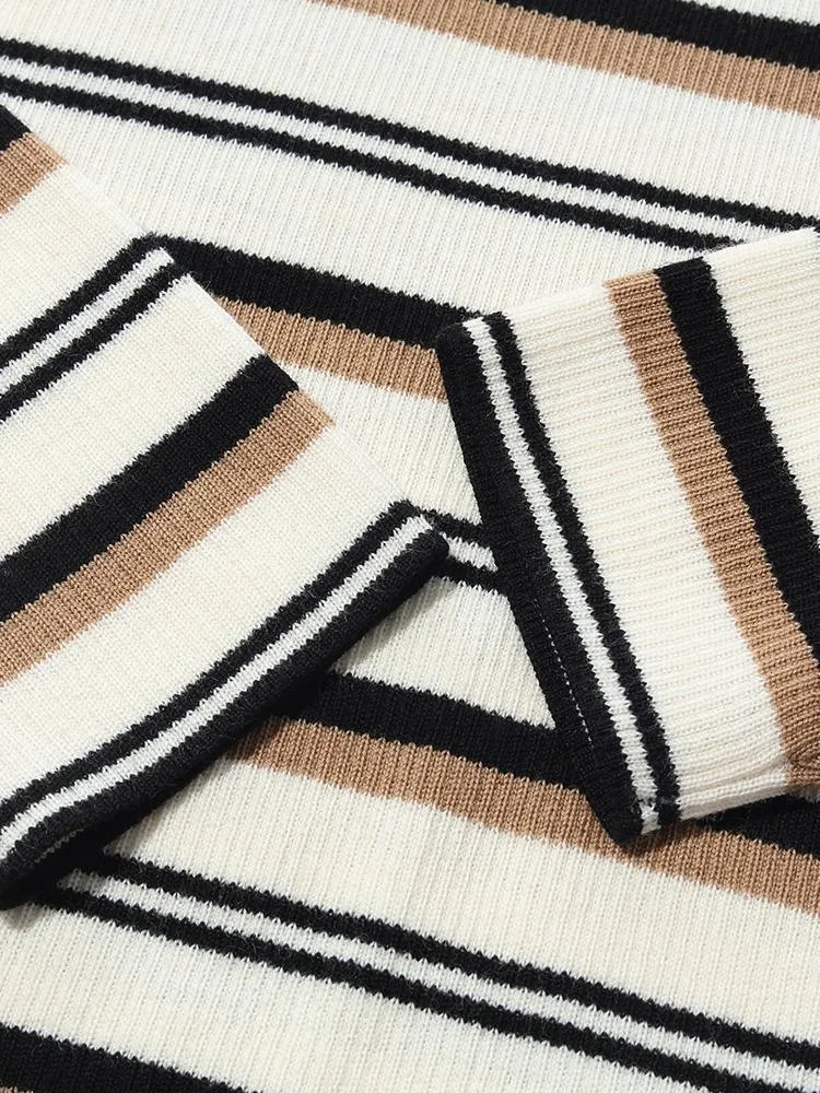 Machine Washable Wool Striped Women Sweater