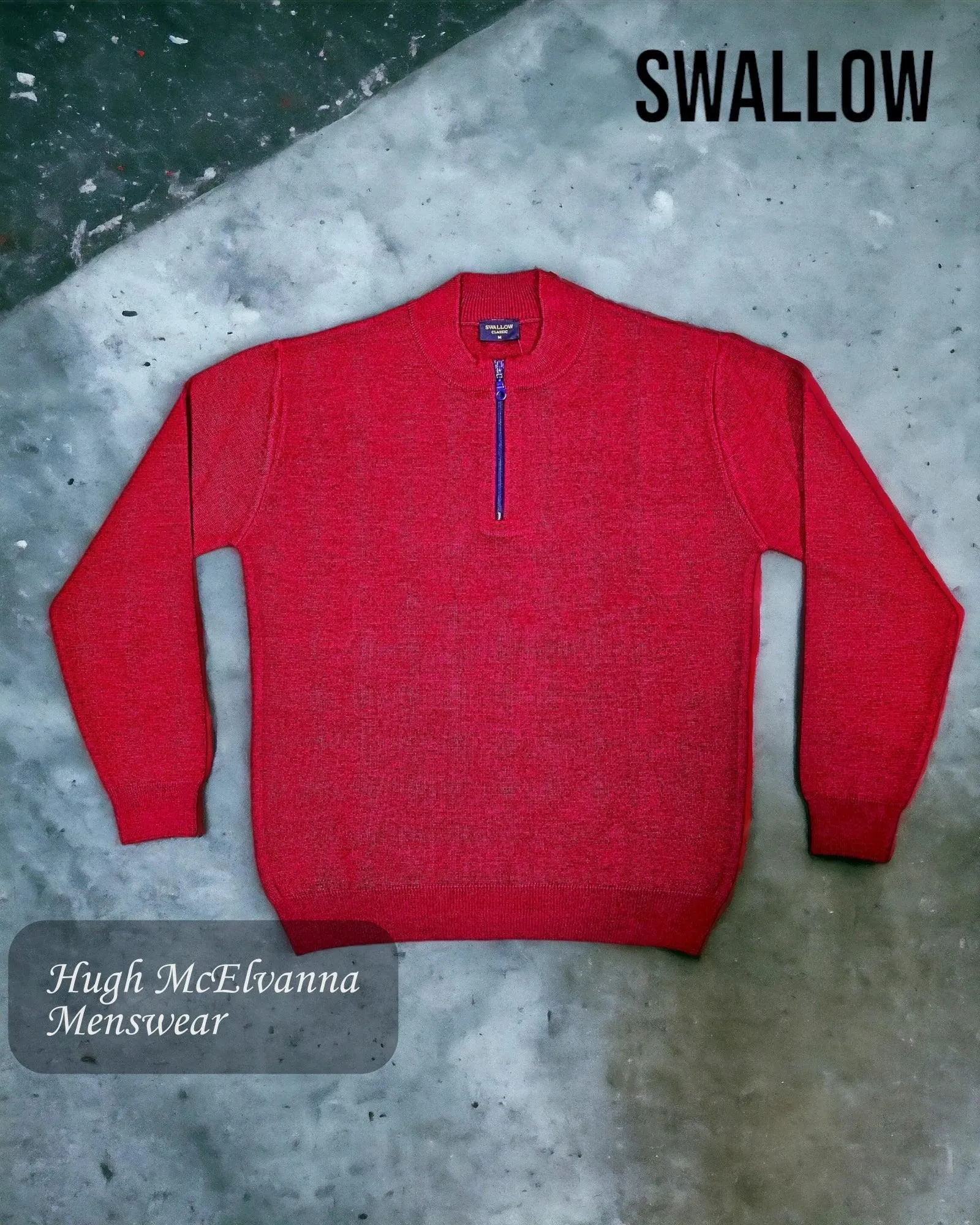 Mens Red Quarter Zip Jumper