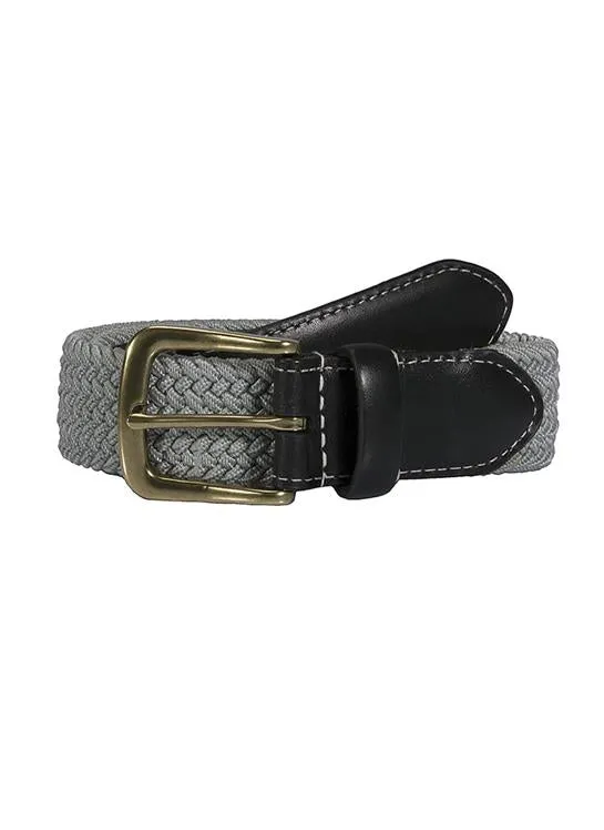 Men's Woven Stretch Belt with Antique Brushed Gold Buckle