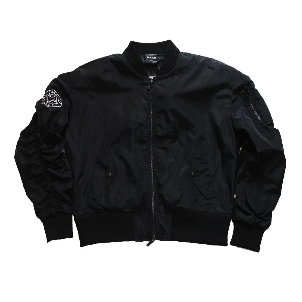 Misunderstood Black Embroidery Bomber Jacket