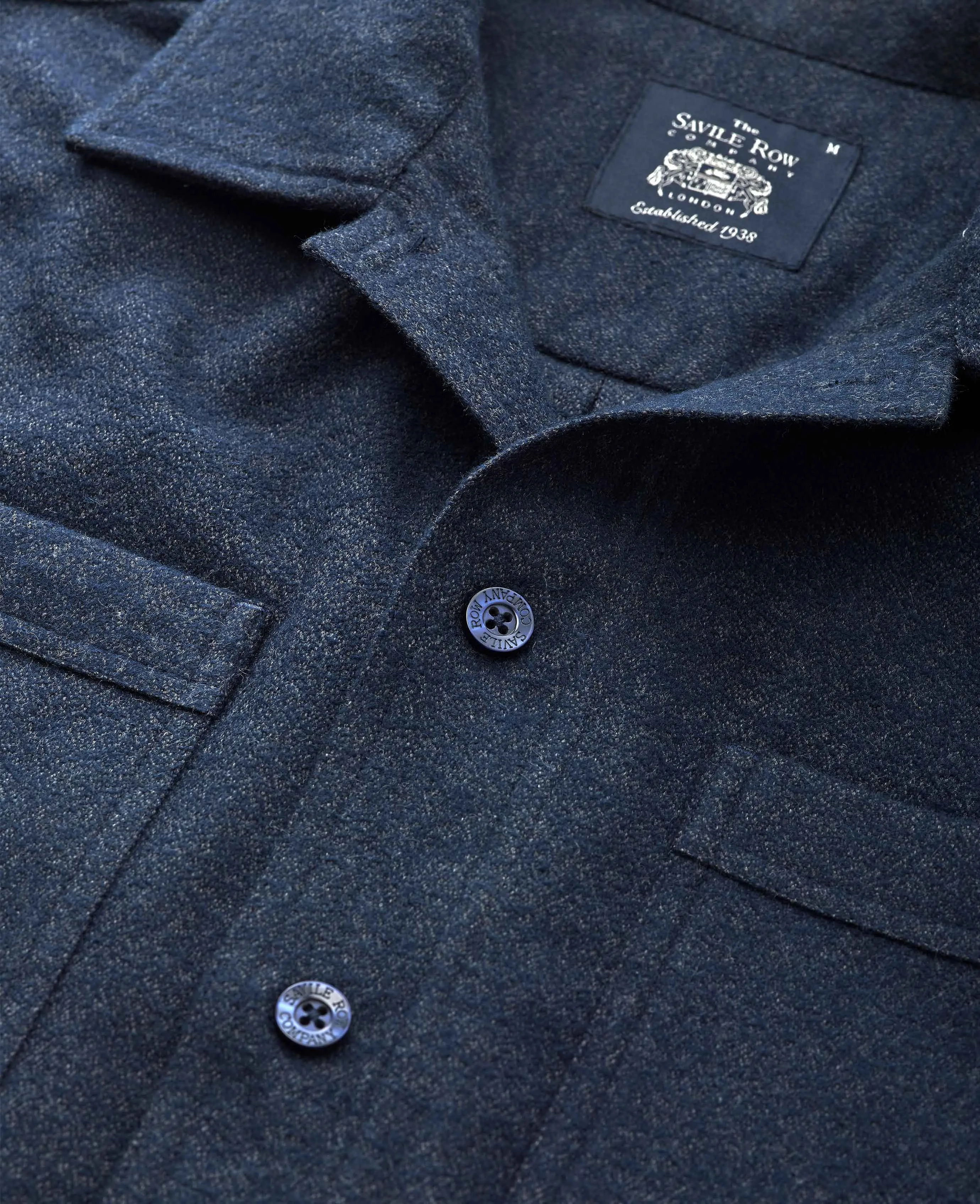 Navy Brushed Cotton Overshirt