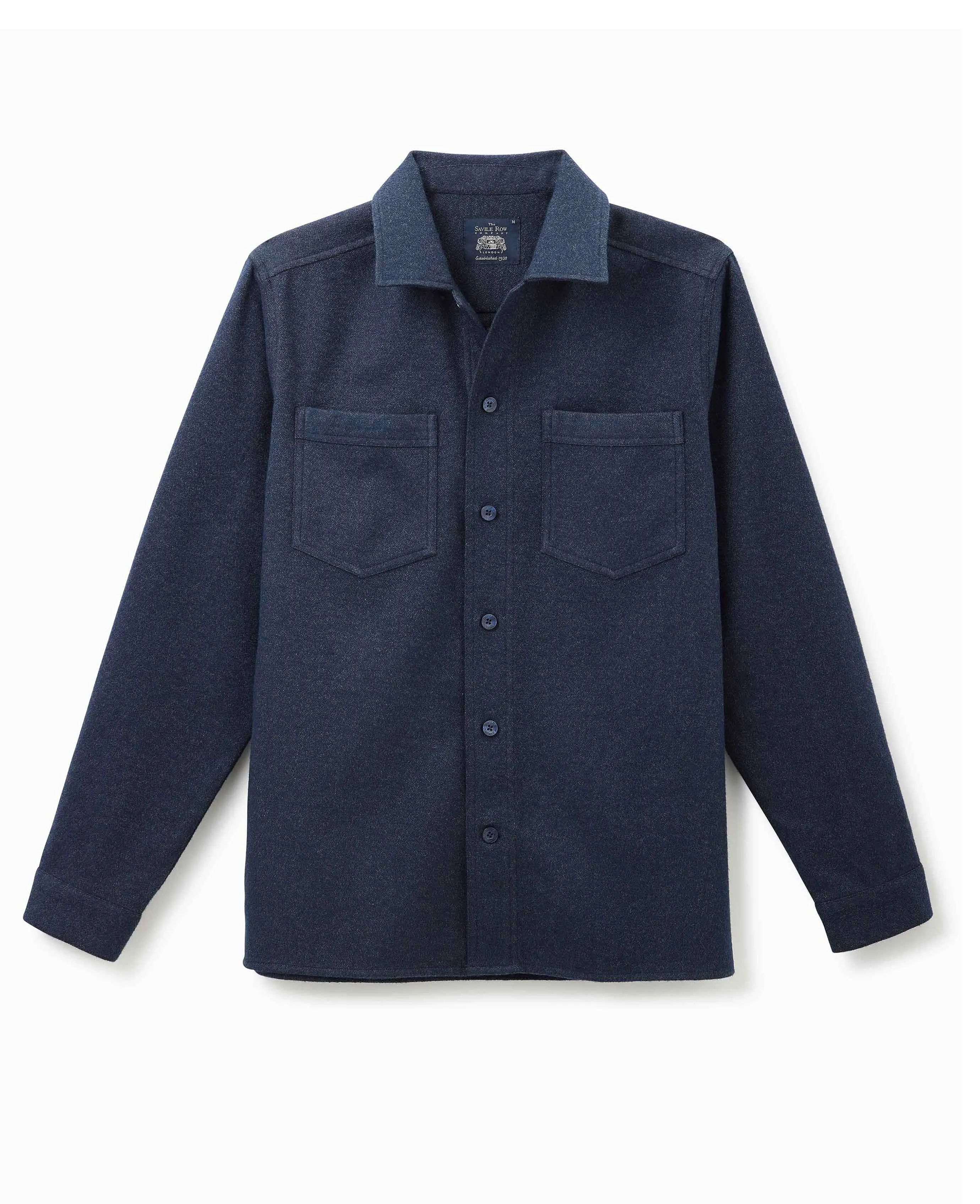 Navy Brushed Cotton Overshirt