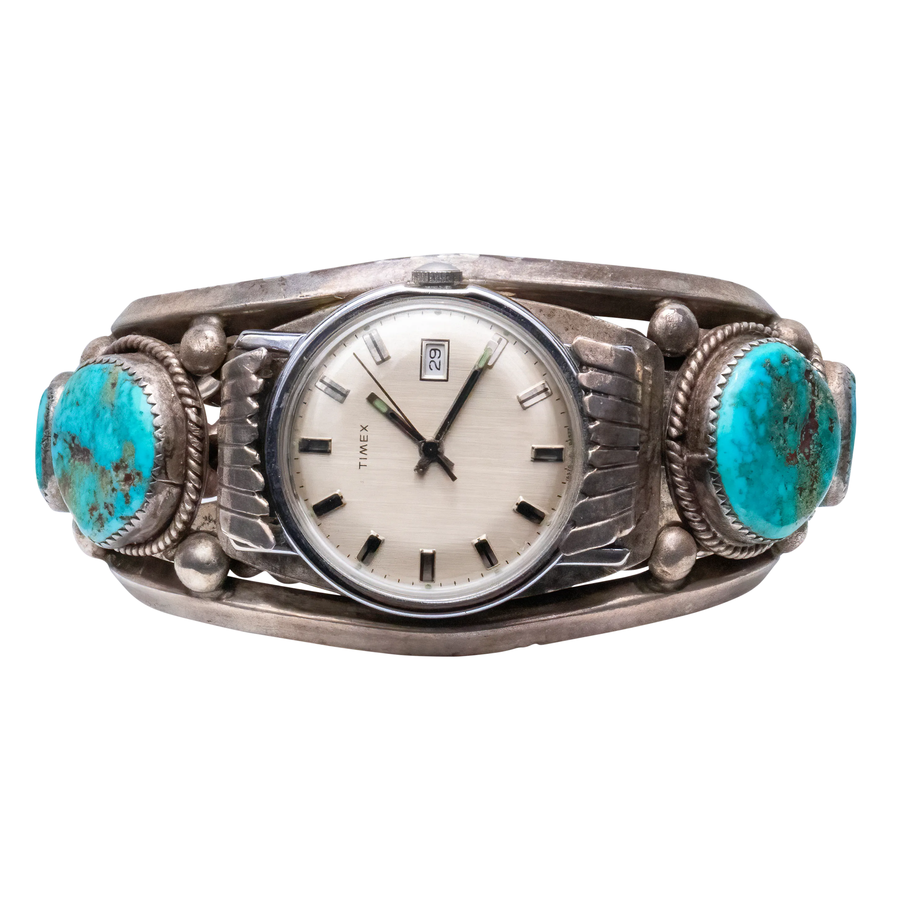 Old Pawn Blue Gem Turquoise Watch Cuff | Artisan Handmade