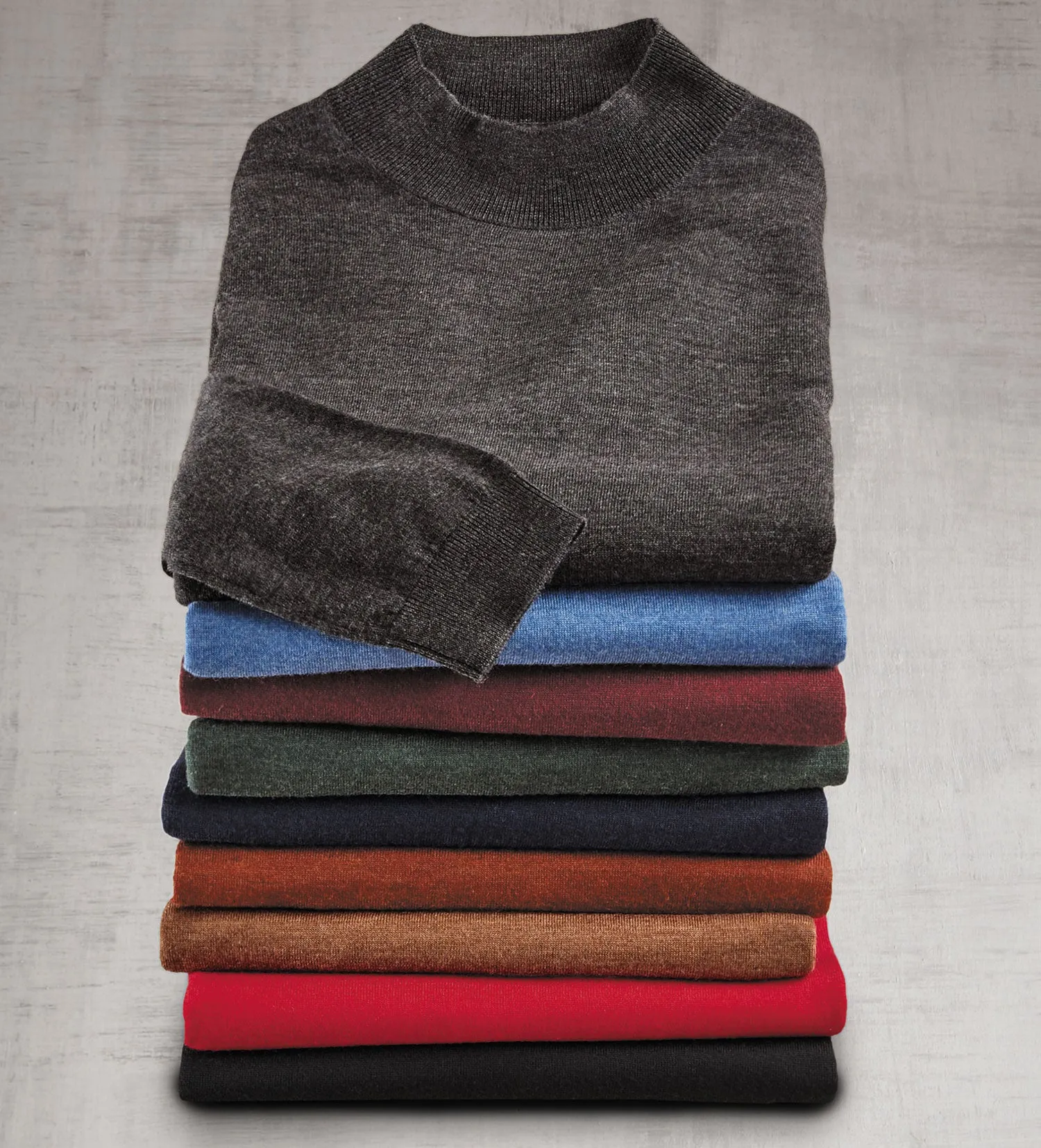 Patrick James Merino Wool Mock Neck Sweater