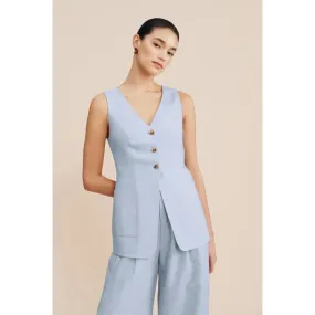 POSSE Lorenzo Tailored Vest, Silver Blue