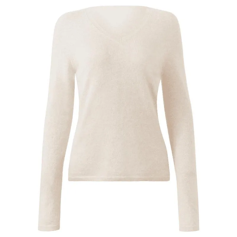 Seamless Cashmere V-Neck Women Sweater