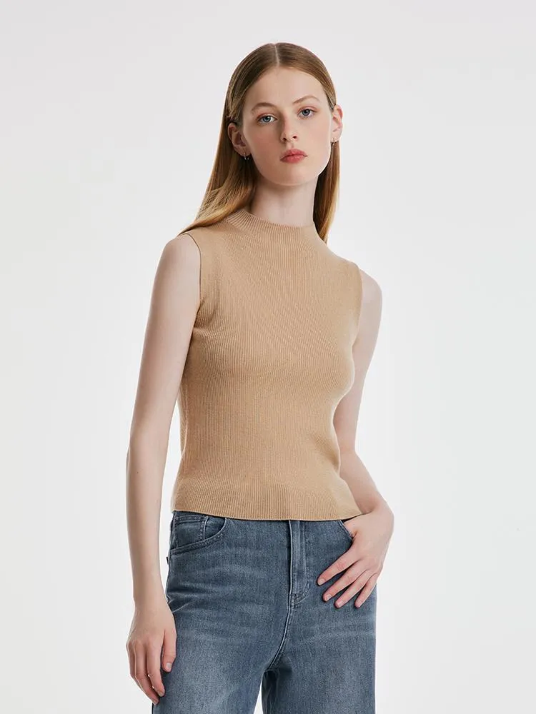 Seamless Woolen Women Sweater And Turtleneck Tank Top