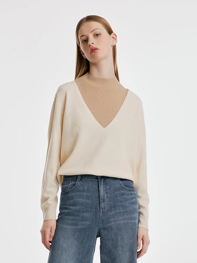 Seamless Woolen Women Sweater And Turtleneck Tank Top