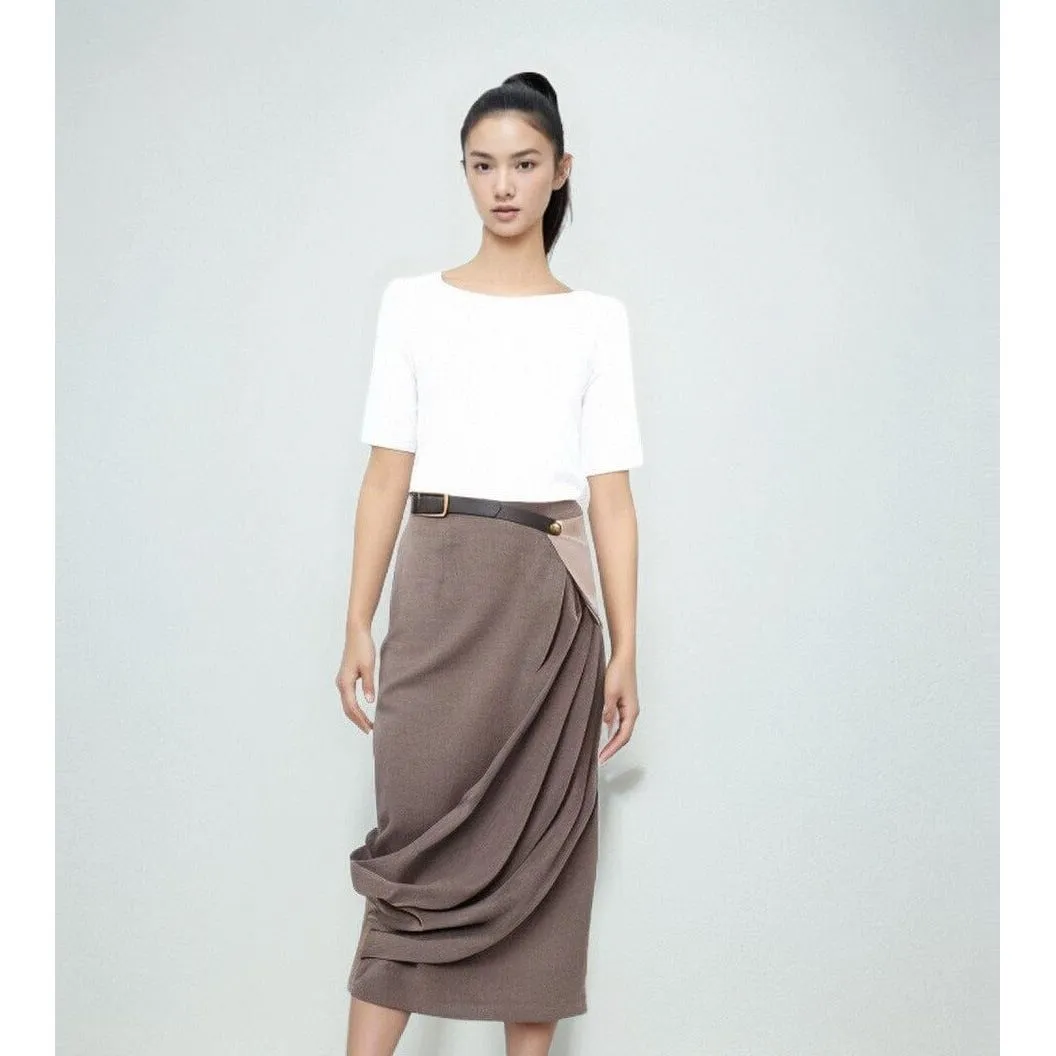 The Oriana High Waist Belted Skirt