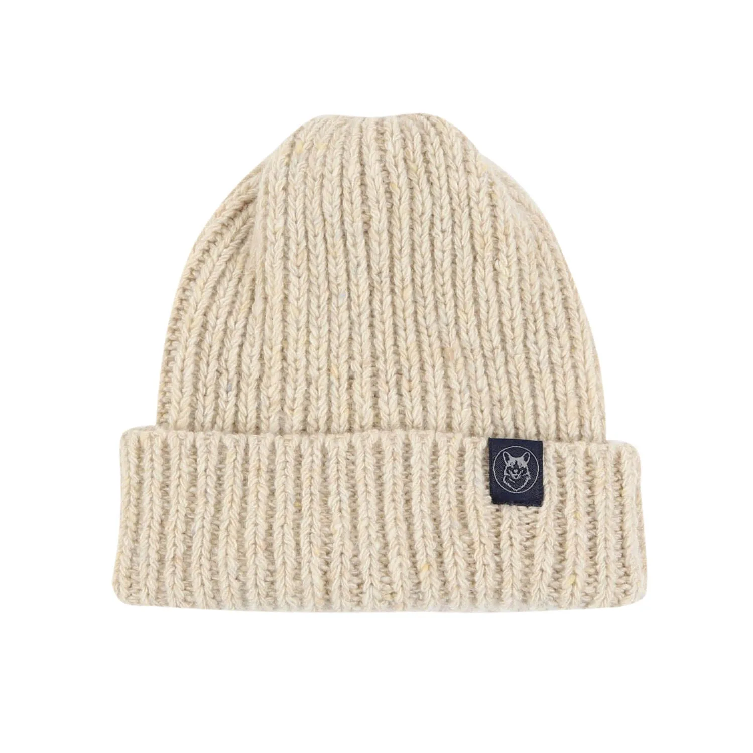 Unisex Ribbed Donegal Wool Beanie