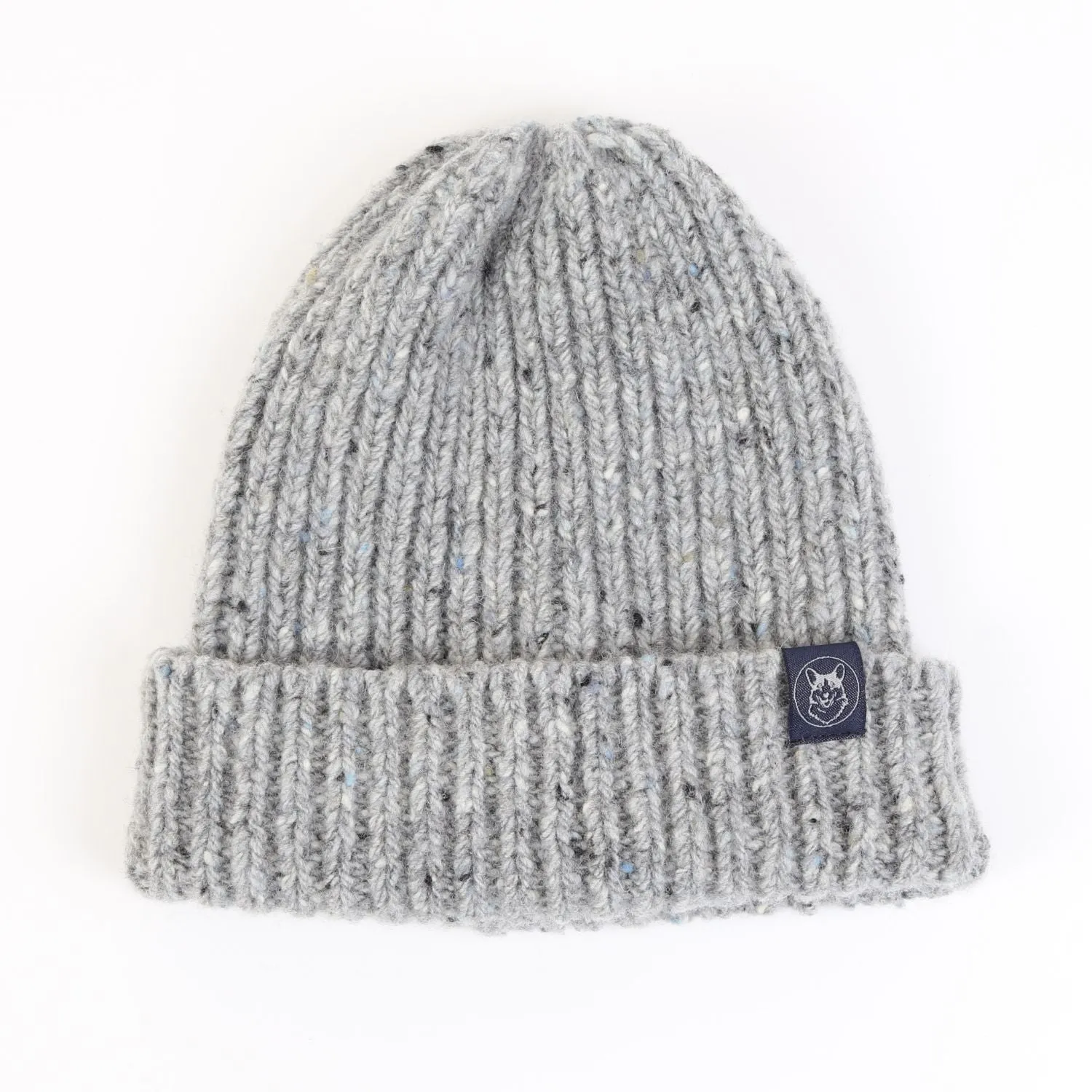 Unisex Ribbed Donegal Wool Beanie