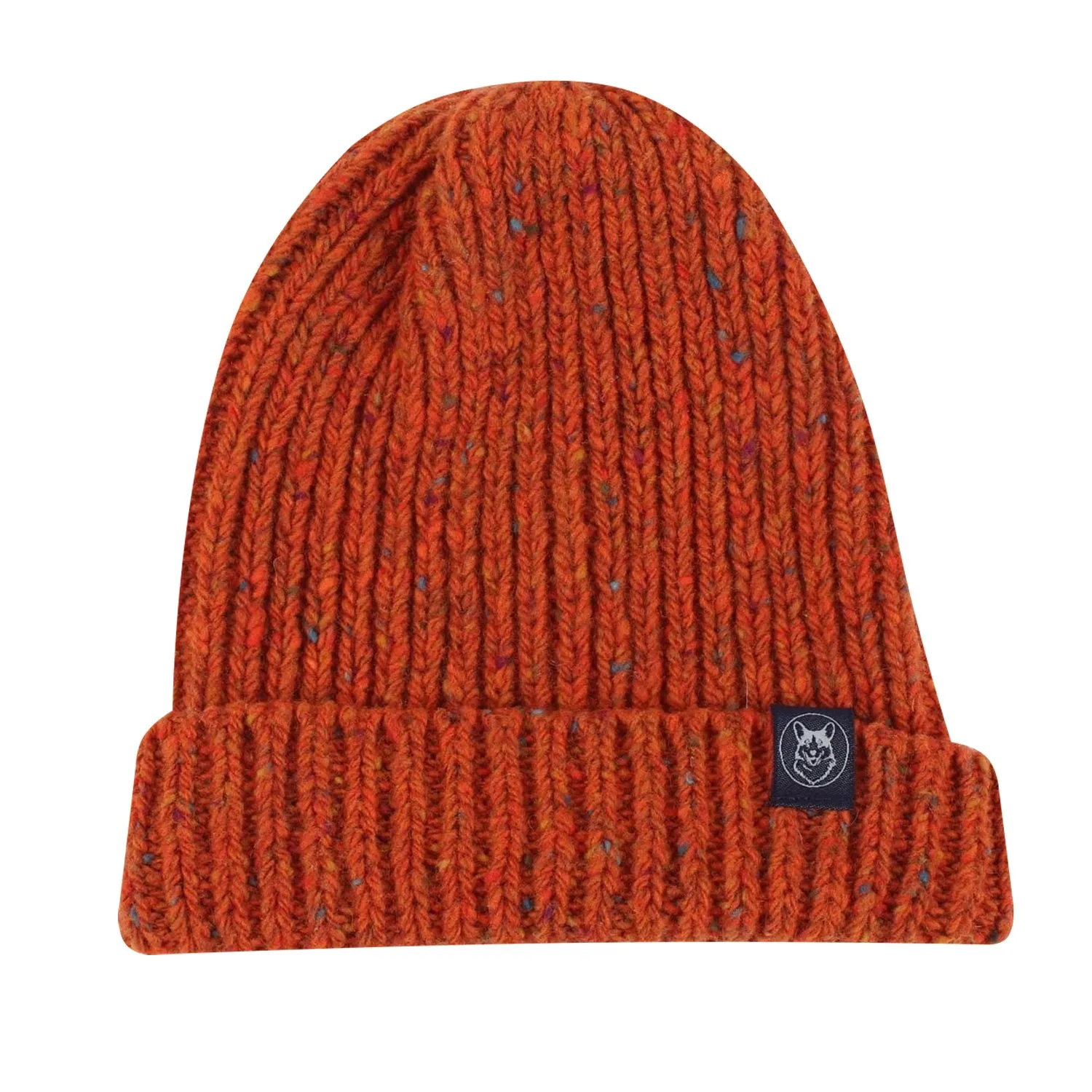 Unisex Ribbed Donegal Wool Beanie