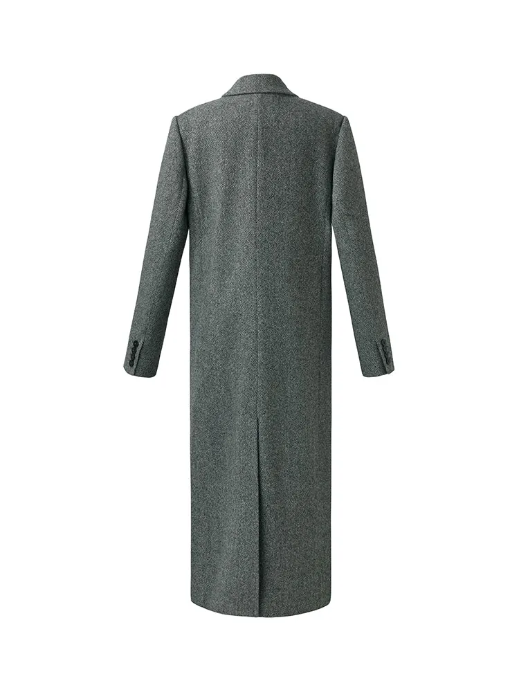 Washable Wool Lapel Unisex Overcoat