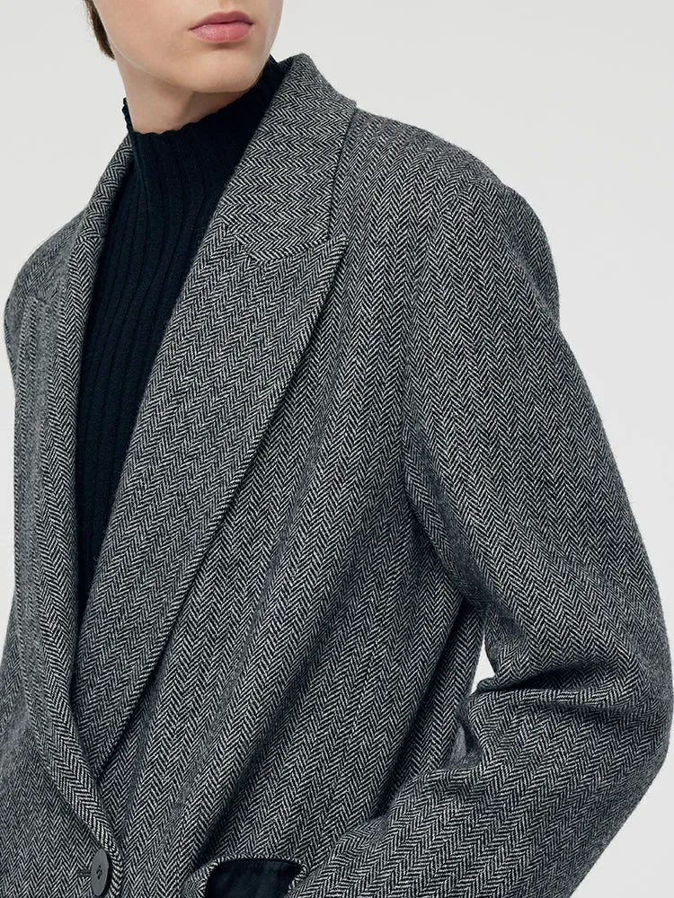 Washable Wool Lapel Unisex Overcoat