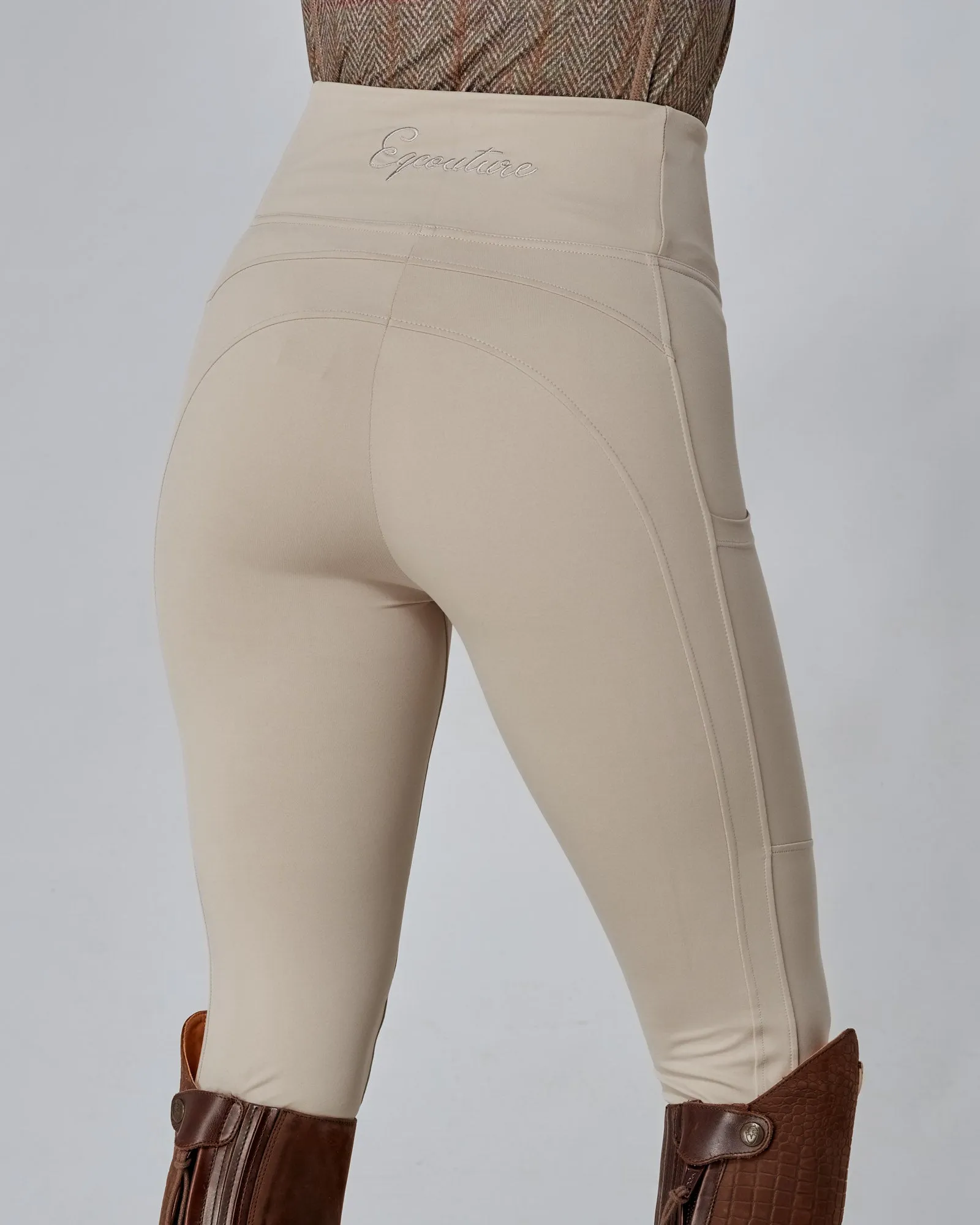 WINTER Competition Beige Riding Leggings - No grip - HUNTER BEIGE