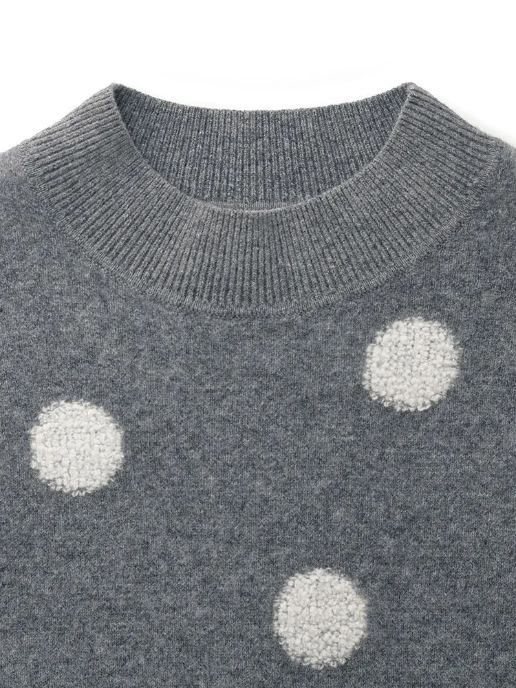 Wool Blend Polka Dots Women Sweater