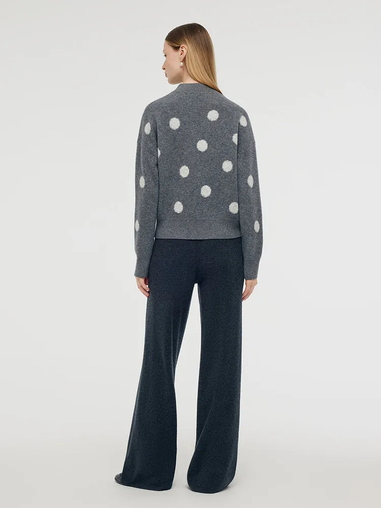 Wool Blend Polka Dots Women Sweater